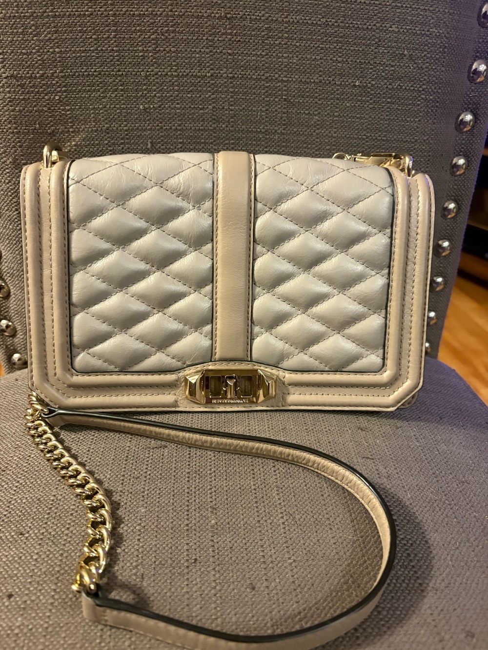 🔥Rebecca Minkoff Quilted Love Crossbody W/Removable Strap, EUC